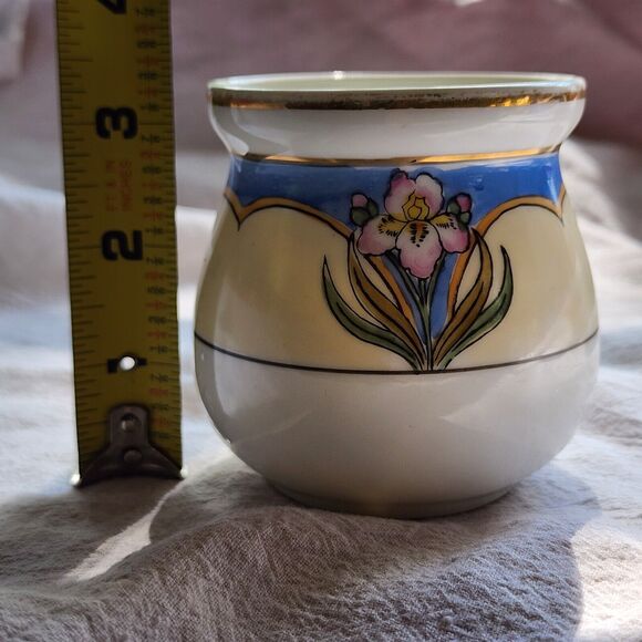 Vintage 1930's Noritake Art Neuveau CHINA JELLY JAR no lid or ladle IRIS FLOWER - Picture 13 of 14